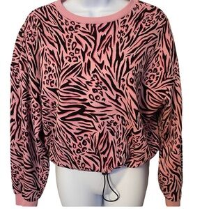 H&M zebra print crop sweatshirt